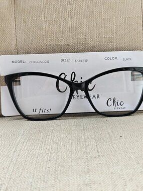 Chic Eyewear Women Eyeglasses Frame Black Glasses GRACIE Eye Wear NWT